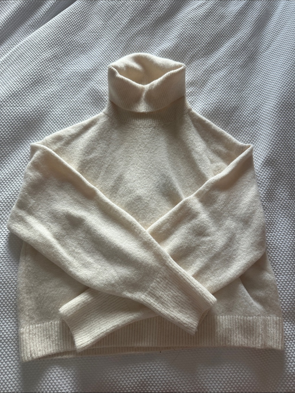 Womens Turtleneck Sweater - Cream